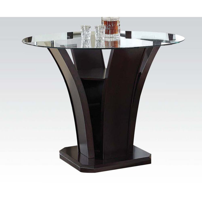 Malik - Counter Height Table - Espresso & Clear Glass