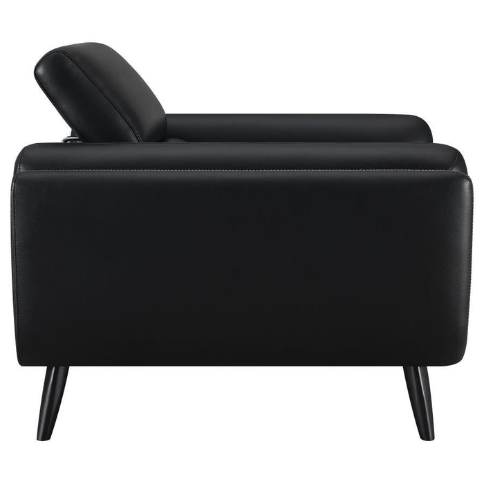 Shania - Track Arms Chair With Tapered Legs - Black