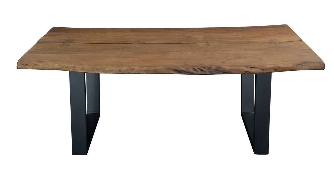 Sequoia - Industrial Style Solid Acacia Wood Table With Live Edge And Iron Legs