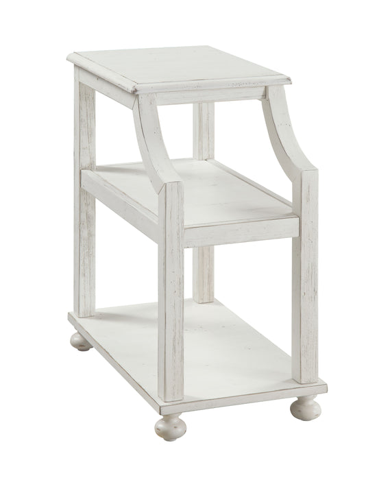 Lilith - Chairside Accent Table - White Rub