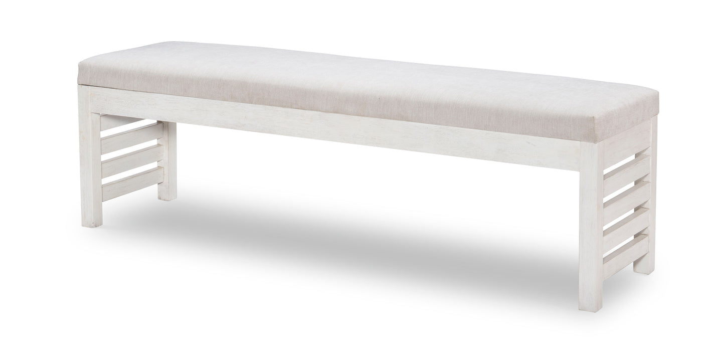 Edgewater Sand Dollar - Upholstered Bench - White