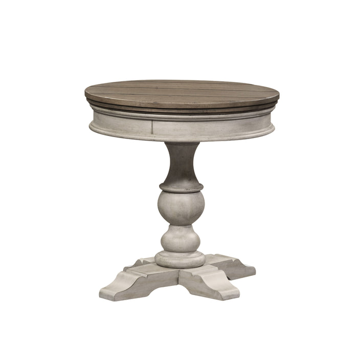 Heartland - Round Pedestal Chair Side Table - White