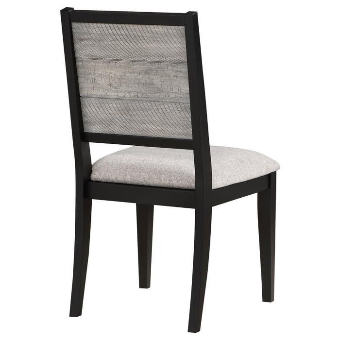 Elodie - Upholstered Padded Seat Dining Side Chair (Set of 2) - Dove Gray And Black