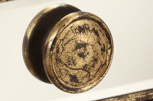 Lusk - Three Drawer Chest - Azen Mirror / Antique Gold