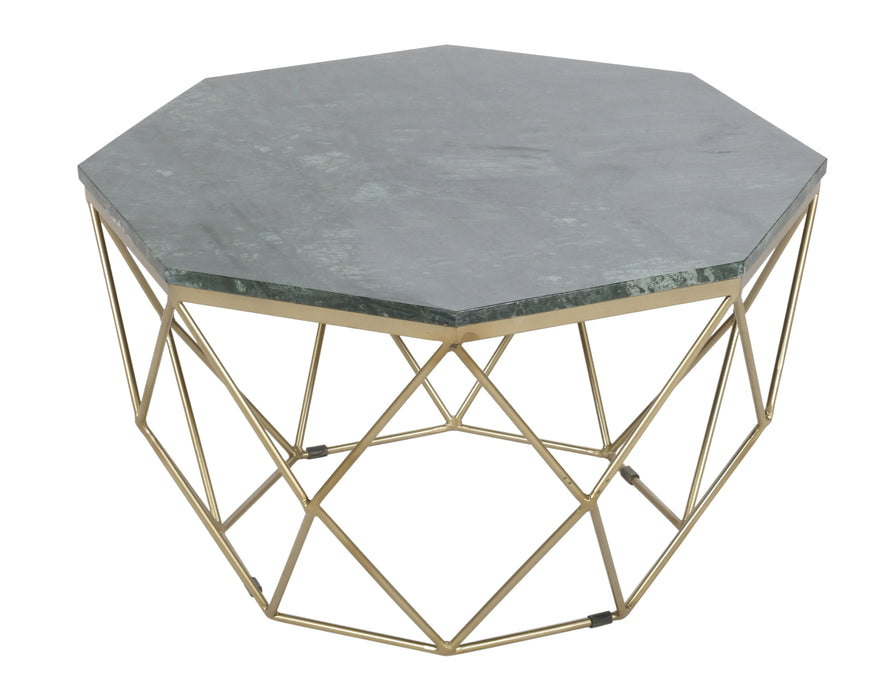 Willow - Octagonal Cocktail Table - Green / Gold