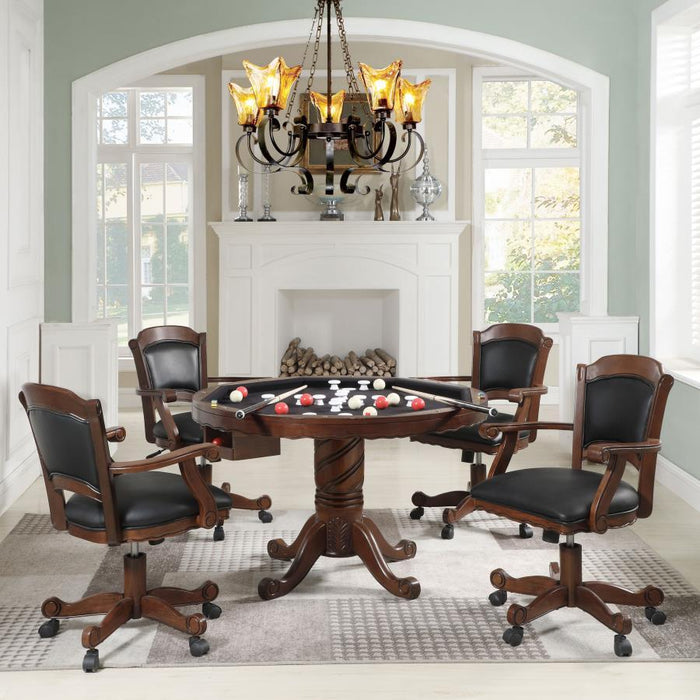 Turk - 5 Piece Game Table Set - Tobacco And Black