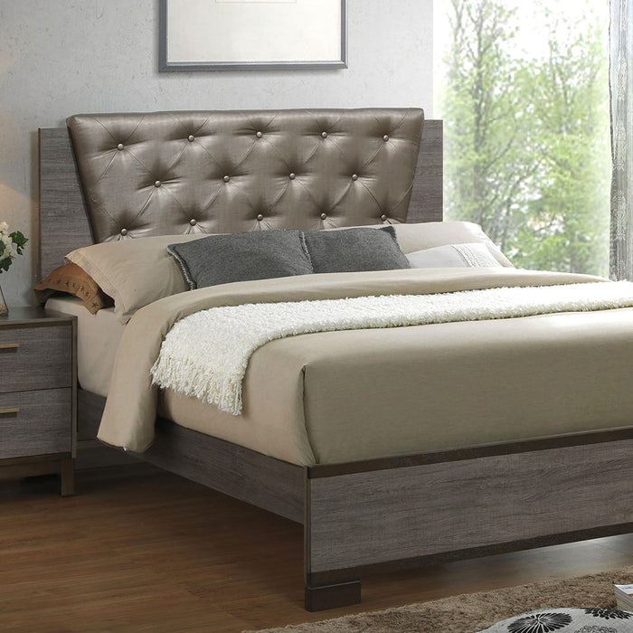 Manvel - Queen Bed - Two-Tone Antique Gray