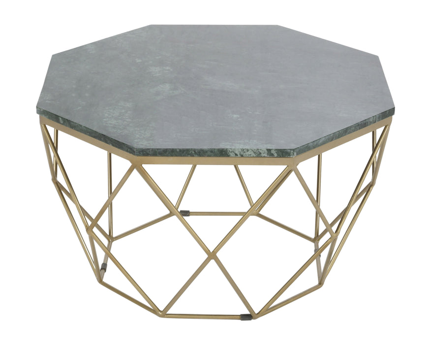 Willow - Octagonal Cocktail Table - Green / Gold