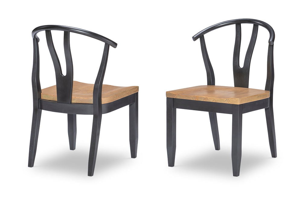 Franklin - Side Chair (Set of 2) Wishbone Back With Wood Seat - Black