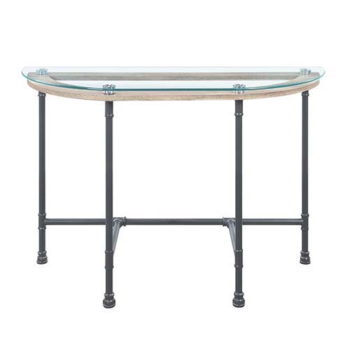 Brantley - Side Table - Clear Glass & Sandy Gray Finish