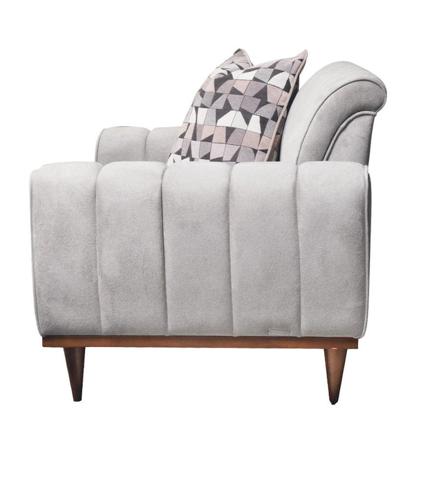 Balboa - Chenille Chair and a Half - Shell Gray/Warm Walnut