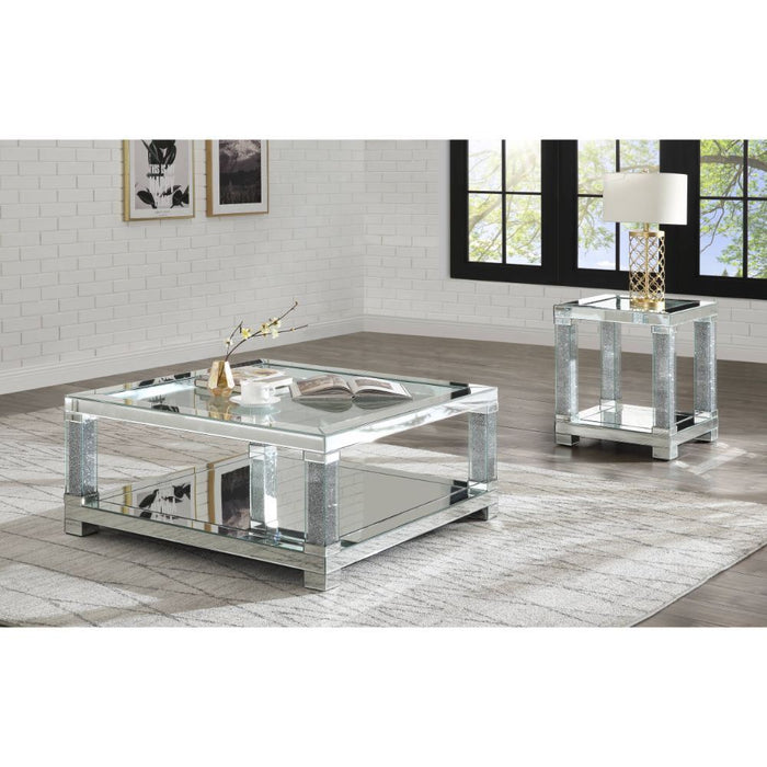 Noralie - Coffee Table - Mirrored & Faux Diamonds - Wood