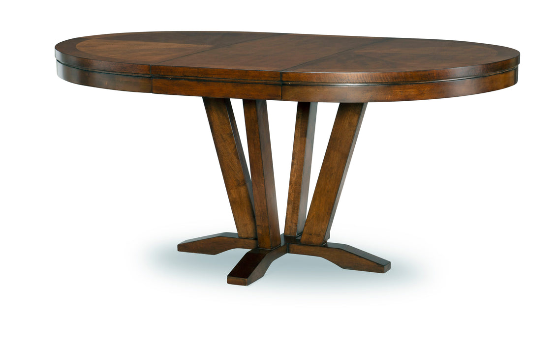 Highland - Round To Oval Pedestal Table - Dark Brown