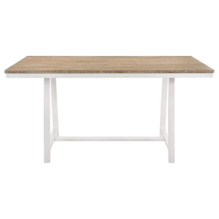 Hollis - Rectangular Counter Height Dining Table - Brown And White