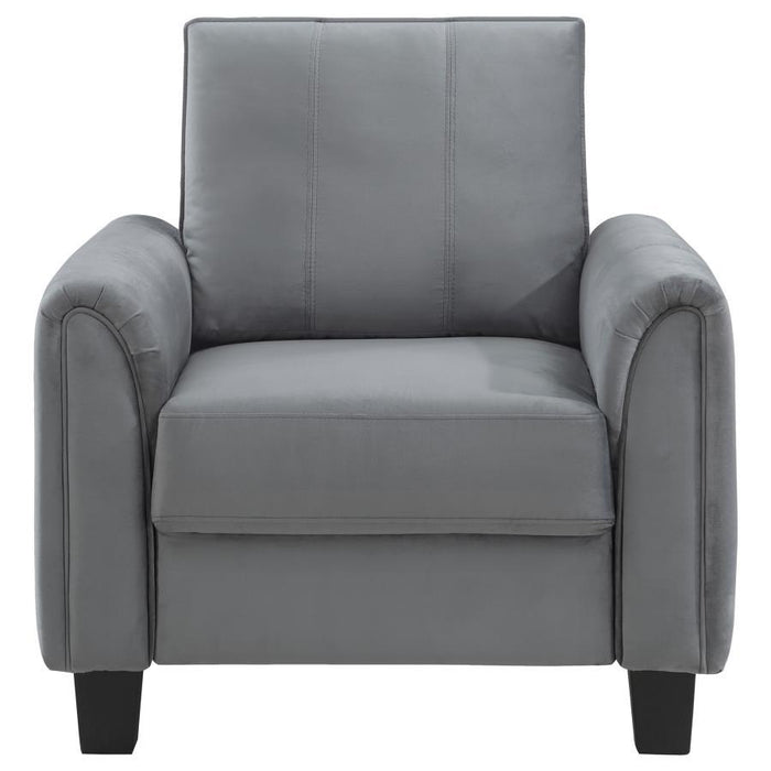 Davis - Upholstered Rolled Arm Accent Chair - Grey