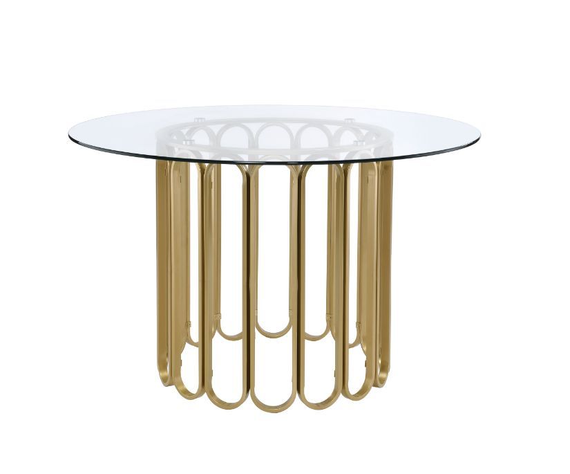 Pacheco - Dining Table - Clear Glass Top & Gold Finish