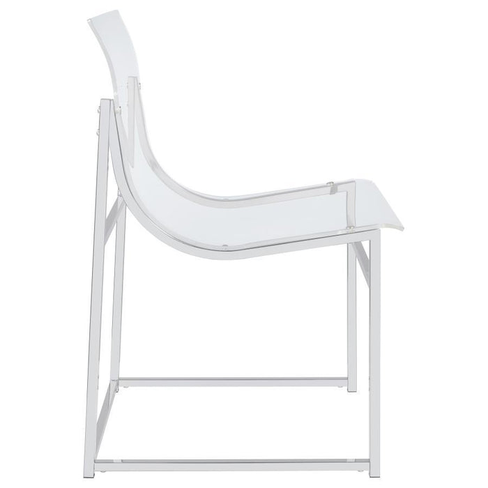 Acrylic - Dining Side Chair (Set of 2) - Clear And Chrome