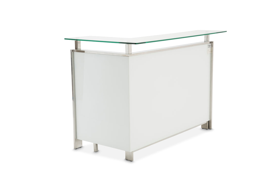 State St. - Bar with Glass Top - Glossy White