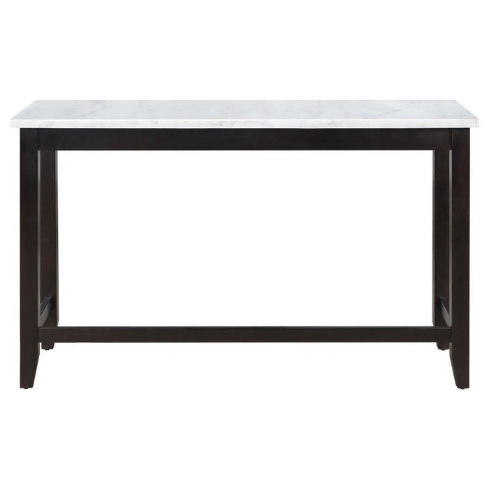 Toby - Rectangular Marble Top Counter Height Table - Espresso And White