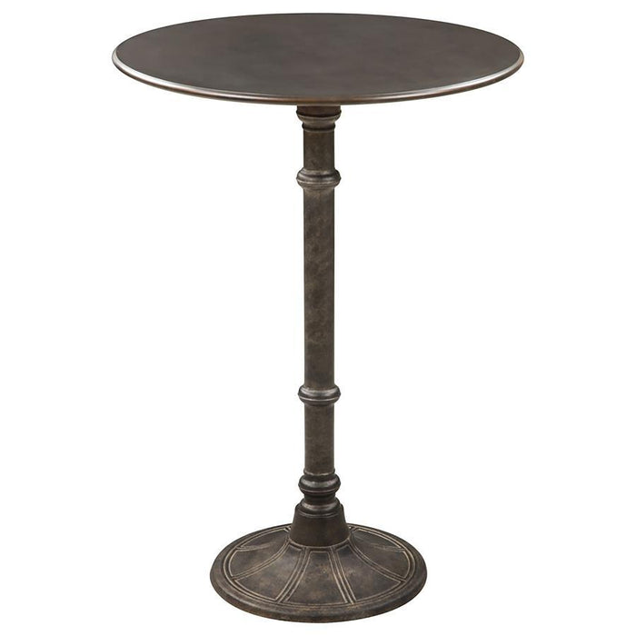 Oswego - Round Bar Table - Dark Russet and Antique Bronze