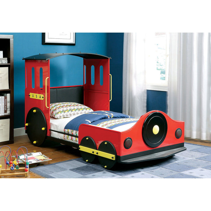 Retro Express - Twin Bed - Red / Black