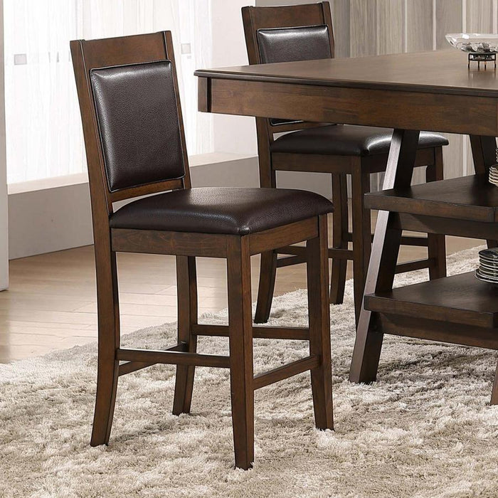 Dewey - Upholstered Counter Height Chairs With Footrest (Set of 2) - Brown And Walnut