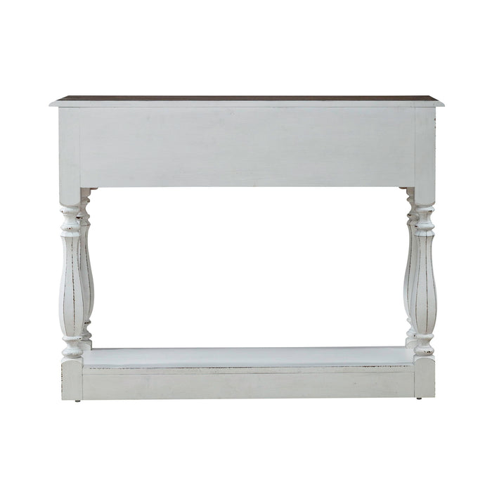 Magnolia Manor - Hall Console Bottom With Shelf For Display & Storage - White