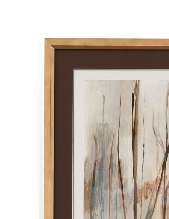 Wispy Birches I - Framed Print - Gold