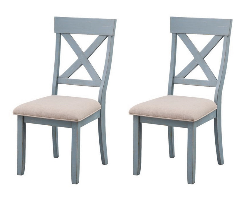 Bar Harbor - Crossed Back Upholstered Seat Dining Side Chairs (Set of 2)
