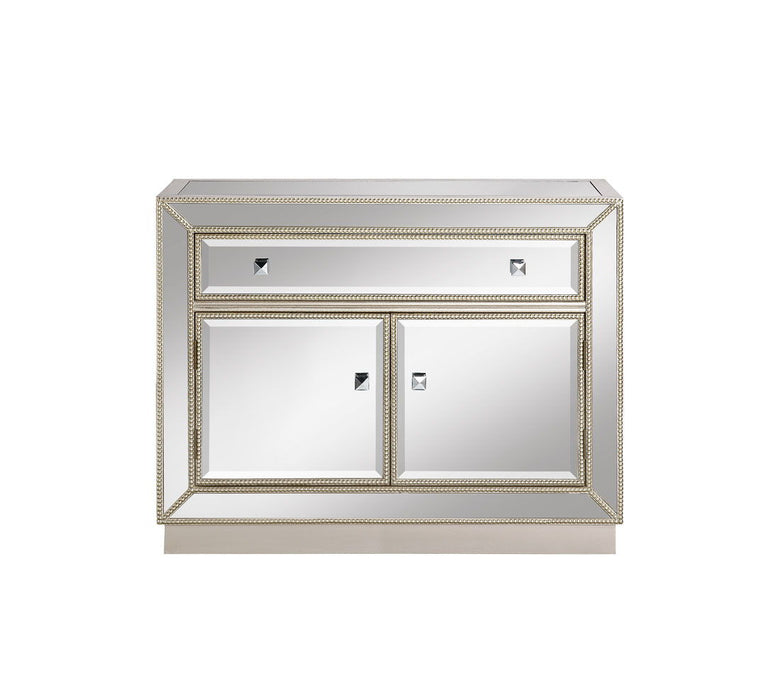 Sadie - One Drawer Two Door Cabinet - Estaline Champagne and Mirror