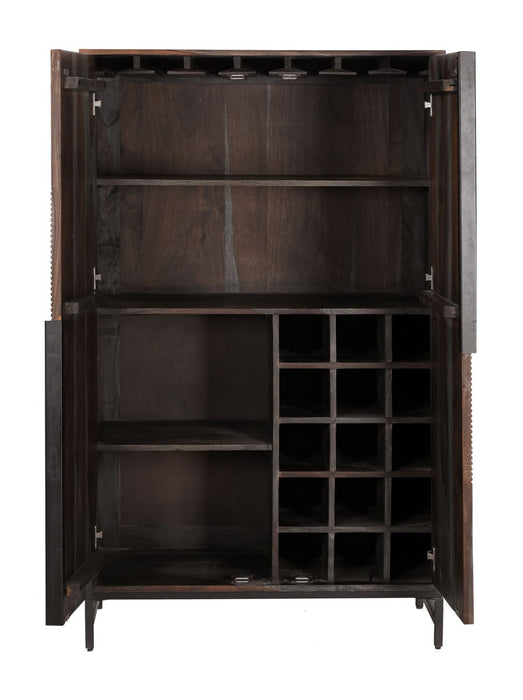 Halifax - Two Door Tall Wine Cabinet - Graystone / Black Powdercoat