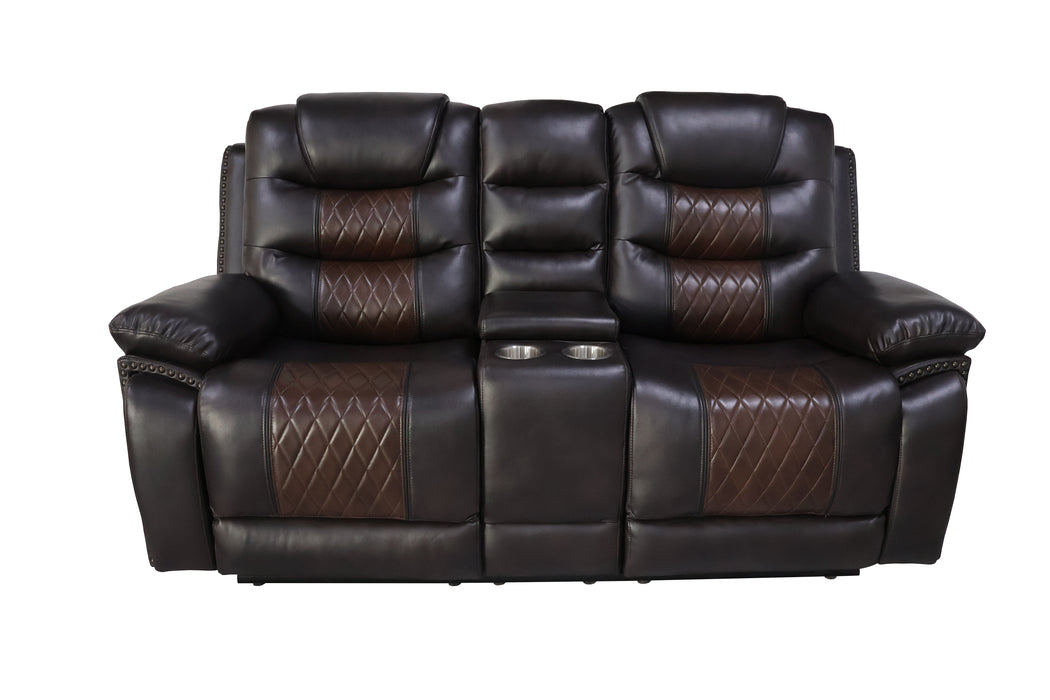 Nikko - Console Loveseat With Power Footrest - Brown